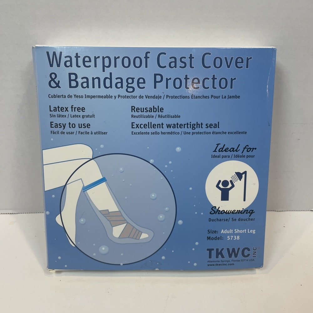 Waterproof Cast Cover Adult Short Leg Bandage Protector Latex Free Reusable‎